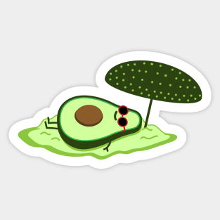 Funny avocado on the beach Sticker